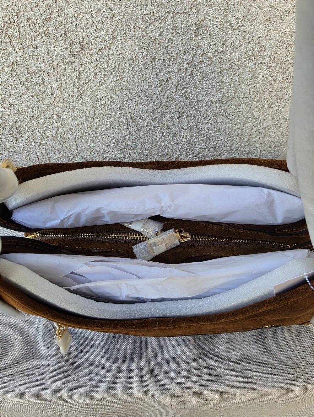 Coach Erin Suede Leather Shoulder Bag Hsndbag Gold/Warm Brown NWT - Picture 8 of 14